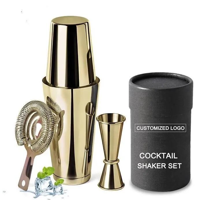 Professionell guld cocktail shaker set
