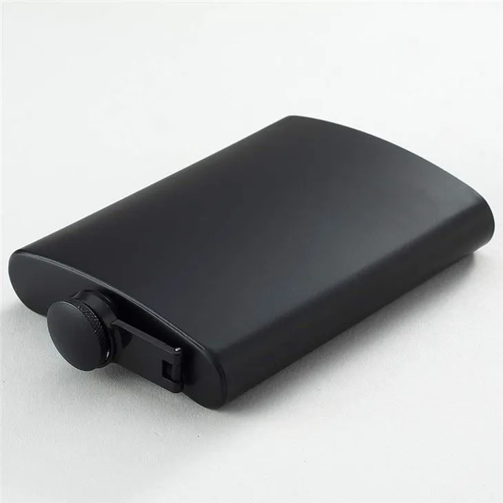 Rostfritt stål 6oz svart höftkolv